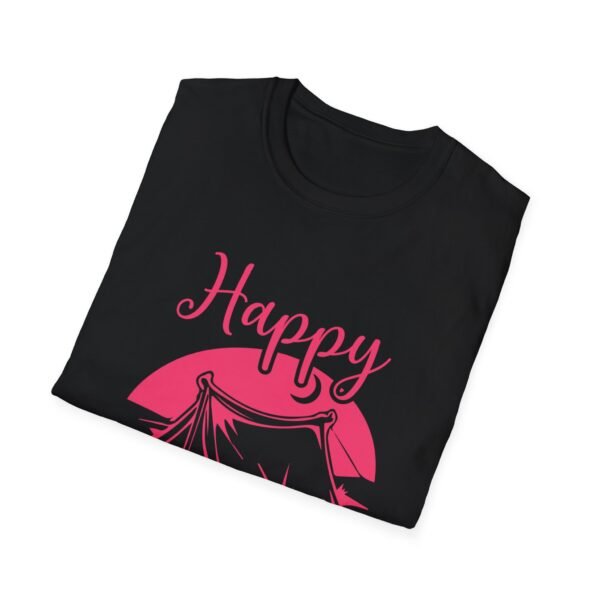 Happy Camper T-Shirt | Unisex Softstyle Tee for Outdoor Lovers, Camping Gift, Adventure Shirt, Summer Vibes, Nature Apparel