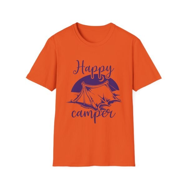 Happy Camper T-Shirt | Unisex Softstyle Tee for Outdoor Lovers, Camping Gift, Adventure Shirt, Summer Vibes, Nature Apparel
