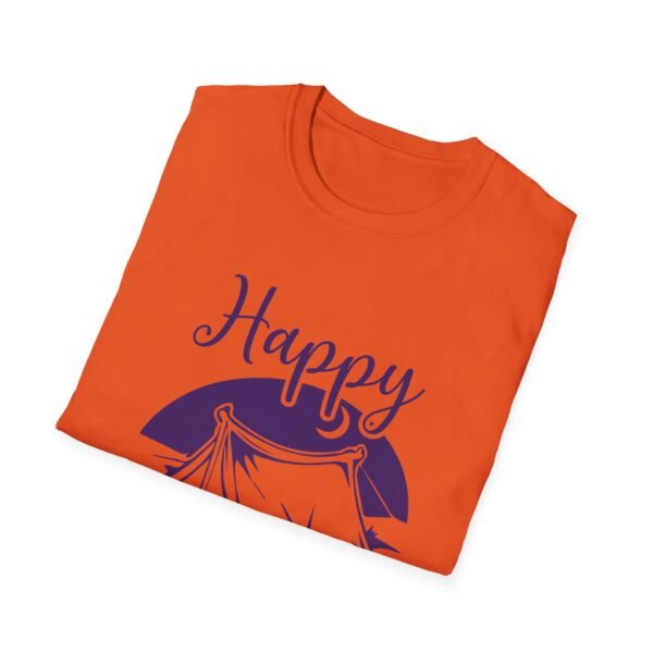 Happy Camper T-Shirt | Unisex Softstyle Tee for Outdoor Lovers, Camping Gift, Adventure Shirt, Summer Vibes, Nature Apparel