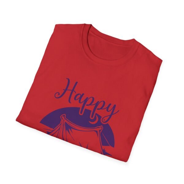 Happy Camper T-Shirt | Unisex Softstyle Tee for Outdoor Lovers, Camping Gift, Adventure Shirt, Summer Vibes, Nature Apparel