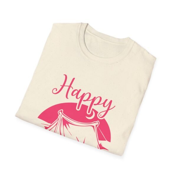 Happy Camper T-Shirt | Unisex Softstyle Tee for Outdoor Lovers, Camping Gift, Adventure Shirt, Summer Vibes, Nature Apparel