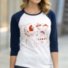 Moon Cat and Mushroom Graphic Baseball Tee Boho Celestial Cat Design Mystical Moon Phases Vintage Inspired Unisex 3/4 Sleeve Shirt Gift Idea