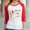 Moon Cat and Mushroom Graphic Baseball Tee Boho Celestial Cat Design Mystical Moon Phases Vintage Inspired Unisex 3/4 Sleeve Shirt Gift Idea