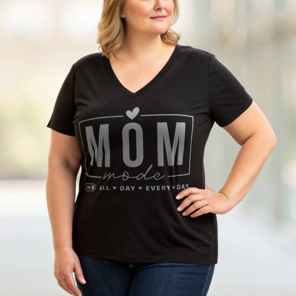 Mom Mode Design V-Neck Tee for Everyday Comfortable T-shirt Great Gift Idea for Mothers Casual Wear Mother's Day Special Love for Mom Shirt