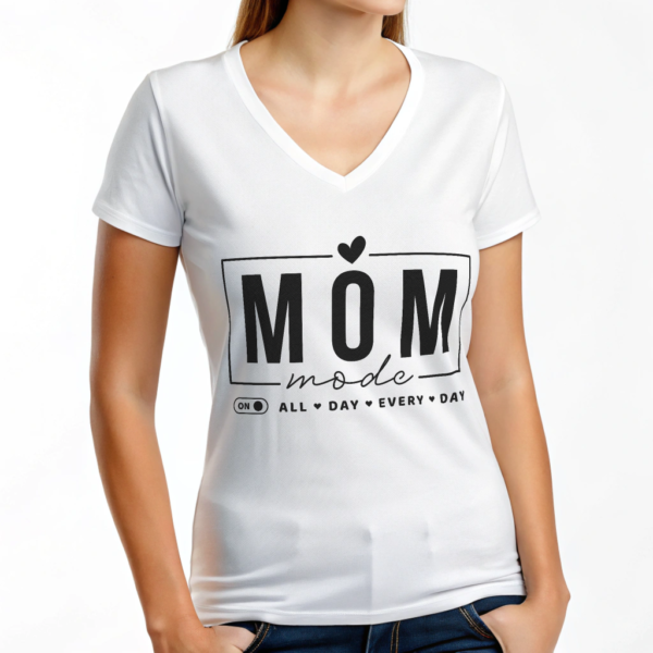 Mom Mode Design V-Neck Tee for Everyday Comfortable T-shirt Great Gift Idea for Mothers Casual Wear Mother's Day Special Love for Mom Shirt