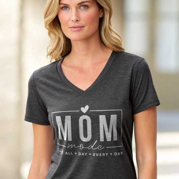 Mom Mode Design V-Neck Tee for Everyday Comfortable T-shirt Great Gift Idea for Mothers Casual Wear Mother's Day Special Love for Mom Shirt