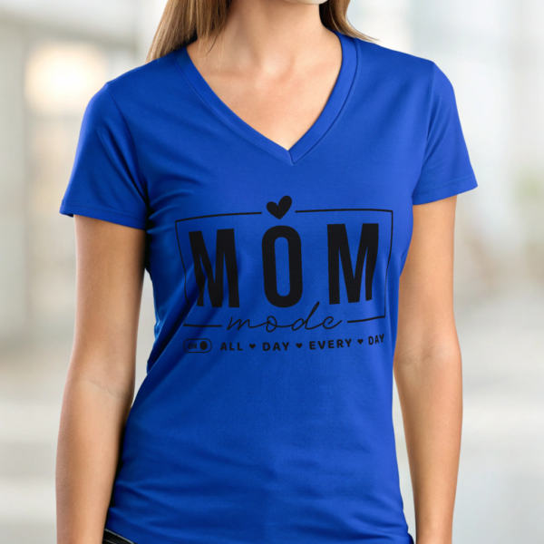 Mom Mode Design V-Neck Tee for Everyday Comfortable T-shirt Great Gift Idea for Mothers Casual Wear Mother's Day Special Love for Mom Shirt