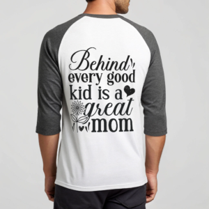 Great Mom Baseball Tee Perfect Gift Idea Casual Wear Family 3/4 Sleeve Top Mother's Day Gift Comfortable Apparel Proud of Mom Surprise