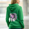 Funny Crystal Ball Hoodie White Pullover Large Halloween Costume Funny Gift for Witch Crystal Design Spooky Pullover Halloween Present for