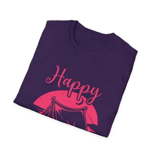 Happy Camper T-Shirt | Unisex Softstyle Tee for Outdoor Lovers, Camping Gift, Adventure Shirt, Summer Vibes, Nature Apparel