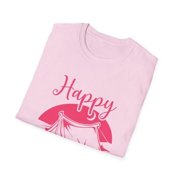 Happy Camper T-Shirt | Unisex Softstyle Tee for Outdoor Lovers, Camping Gift, Adventure Shirt, Summer Vibes, Nature Apparel