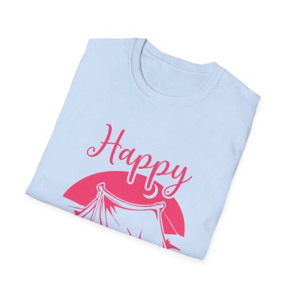 Happy Camper T-Shirt | Unisex Softstyle Tee for Outdoor Lovers, Camping Gift, Adventure Shirt, Summer Vibes, Nature Apparel