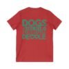 Dogs Are My Favorite People Graphic T-shirt Cute Top Customize Dog Lovers Unisex V-Neck Tee Funny Dog Peeking Design Pet Tee Gift Idea