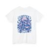 Skull Coffee Tshirt for Barista Gift Idea for Men Biker Clothing Floral Design Skull Print Coffee Lover Present Package Goth Style Blue Tee