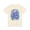 Skull Coffee Tshirt for Barista Gift Idea for Men Biker Clothing Floral Design Skull Print Coffee Lover Present Package Goth Style Blue Tee