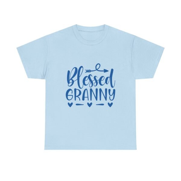 1424346981073377068_2048-1.jpeg Blessed Granny Tshirt White Shirt Religious Gift for Mom Blue Design Heart Graphic Family Shirt New Baby Announcement Gift Christian Mom
