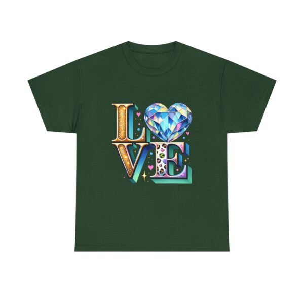 Glitter Design Shirt Style Fashion Statement Piece Casual Wear Cotton Top Trend Style Diamond Pattern Love Design Comfort Wear Plus Size