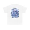 Skull Coffee Tshirt for Barista Gift Idea for Men Biker Clothing Floral Design Skull Print Coffee Lover Present Package Goth Style Blue Tee