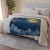 Celestial Inspired Soft Polyester Blanket Cozy Throw for Home Boho Decor Gift for Astrology Lover Soft Different Size Blanket for All Season