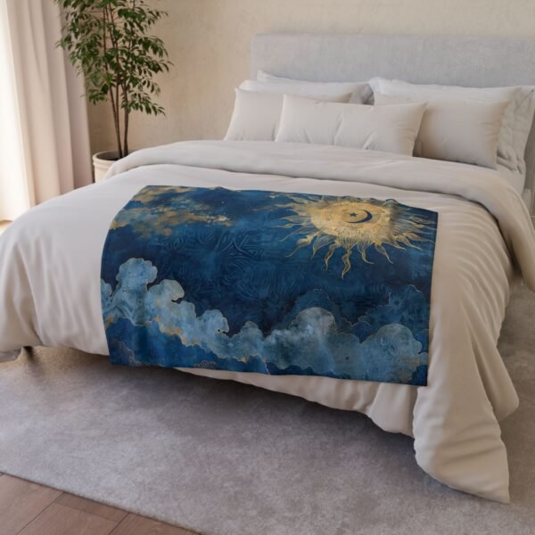 Celestial Inspired Soft Polyester Blanket Cozy Throw for Home Boho Decor Gift for Astrology Lover Soft Different Size Blanket for All Season