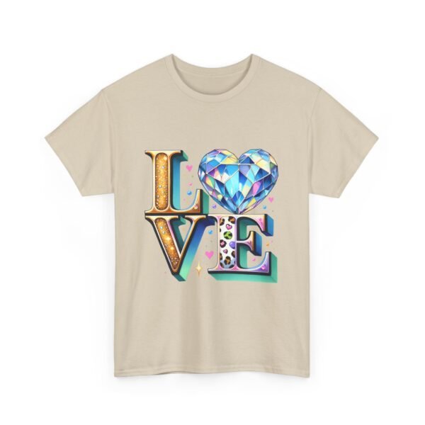 Glitter Design Shirt Style Fashion Statement Piece Casual Wear Cotton Top Trend Style Diamond Pattern Love Design Comfort Wear Plus Size