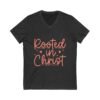 Christian Vneck Tshirt Faith Message Heart Design Christ Graphic Casual Wear Church Clothing Prayer Star Worship Outfit Gift Idea Religious