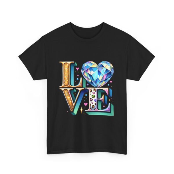 Glitter Design Shirt Style Fashion Statement Piece Casual Wear Cotton Top Trend Style Diamond Pattern Love Design Comfort Wear Plus Size