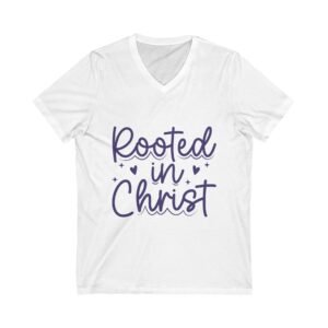 Christian Vneck Tshirt Faith Message Heart Design Christ Graphic Casual Wear Church Clothing Prayer Star Worship Outfit Gift Idea Religious