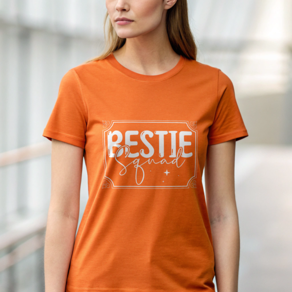 Best Friend Tshirt Squad White Bestie Design Custom Name Sleeve Present for Friend Matching Tee Group Shirt Celebration Top Squad Gift Set