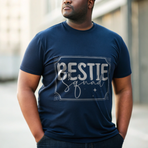 Best Friend Tshirt Squad White Bestie Design Custom Name Sleeve Present for Friend Matching Tee Group Shirt Celebration Top Squad Gift Set
