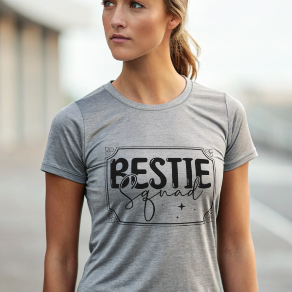 Best Friend Tshirt Squad White Bestie Design Custom Name Sleeve Present for Friend Matching Tee Group Shirt Celebration Top Squad Gift Set