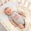 Hello World Bodysuit for Infant Cotton Clothing Announcement Outfit Baby Shower Gift Idea Newborn Package Cotton Onesie with Footprint Black