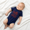 Hello World Bodysuit for Infant Cotton Clothing Announcement Outfit Baby Shower Gift Idea Newborn Package Cotton Onesie with Footprint Black