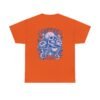 Skull Coffee Tshirt for Barista Gift Idea for Men Biker Clothing Floral Design Skull Print Coffee Lover Present Package Goth Style Blue Tee