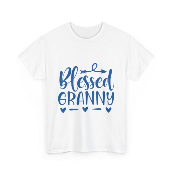 2849514032308867481_2048.jpeg Blessed Granny Tshirt White Shirt Religious Gift for Mom Blue Design Heart Graphic Family Shirt New Baby Announcement Gift Christian Mom