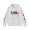 Floral Print Hoodie Vibrant Flower Pattern on Sleeve Botanical Hooded Sweatshirt Stylish Floral Pullover Everyday Comfortable Wear Gift Idea
