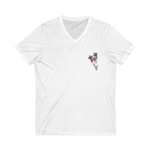 Dogs Are My Favorite People Graphic T-shirt Cute Top Customize Dog Lovers Unisex V-Neck Tee Funny Dog Peeking Design Pet Tee Gift Idea