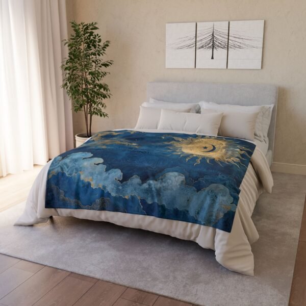 Celestial Inspired Soft Polyester Blanket Cozy Throw for Home Boho Decor Gift for Astrology Lover Soft Different Size Blanket for All Season