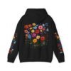 Floral Print Hoodie Vibrant Flower Pattern on Sleeve Botanical Hooded Sweatshirt Stylish Floral Pullover Everyday Comfortable Wear Gift Idea