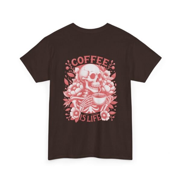 Skull Coffee Tshirt for Barista Gift Idea for Men Biker Clothing Floral Design Skull Print Coffee Lover Present Package Goth Style Blue Tee
