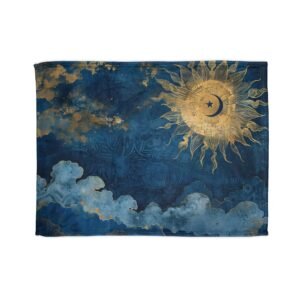 Celestial Inspired Soft Polyester Blanket Cozy Throw for Home Boho Decor Gift for Astrology Lover Soft Different Size Blanket for All Season