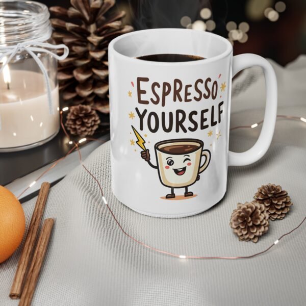 Espresso Yourself Ceramic Coffee Mug, Fun Gift for Coffee Lovers, Unique Kitchen Decor, 11oz/15oz, Perfect for Birthdays, Holidays, or Home