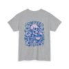 Skull Coffee Tshirt for Barista Gift Idea for Men Biker Clothing Floral Design Skull Print Coffee Lover Present Package Goth Style Blue Tee