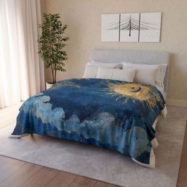 Celestial Inspired Soft Polyester Blanket Cozy Throw for Home Boho Decor Gift for Astrology Lover Soft Different Size Blanket for All Season