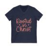 Christian Vneck Tshirt Faith Message Heart Design Christ Graphic Casual Wear Church Clothing Prayer Star Worship Outfit Gift Idea Religious