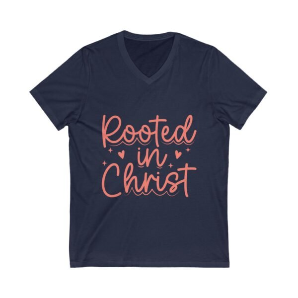 Christian Vneck Tshirt Faith Message Heart Design Christ Graphic Casual Wear Church Clothing Prayer Star Worship Outfit Gift Idea Religious