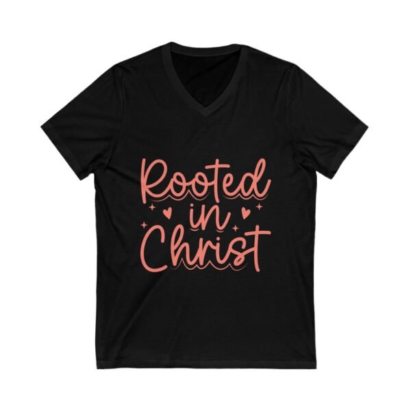 Christian Vneck Tshirt Faith Message Heart Design Christ Graphic Casual Wear Church Clothing Prayer Star Worship Outfit Gift Idea Religious