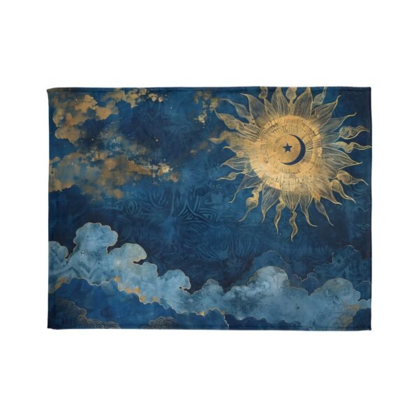 Celestial Inspired Soft Polyester Blanket Cozy Throw for Home Boho Decor Gift for Astrology Lover Soft Different Size Blanket for All Season