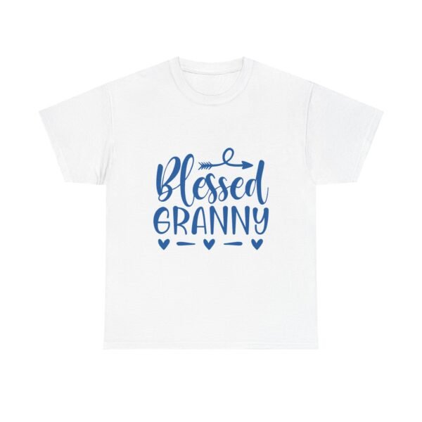 8191236765234241875_2048-1.jpeg Blessed Granny Tshirt White Shirt Religious Gift for Mom Blue Design Heart Graphic Family Shirt New Baby Announcement Gift Christian Mom