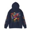 Floral Print Hoodie Vibrant Flower Pattern on Sleeve Botanical Hooded Sweatshirt Stylish Floral Pullover Everyday Comfortable Wear Gift Idea